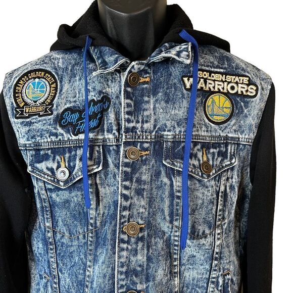 Golden State Warriors Jean Hooded Jacket - Picture 2 of 11